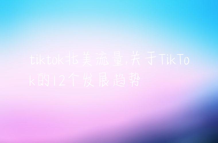 tiktok北美流量,关于TikTok的12个发展趋势