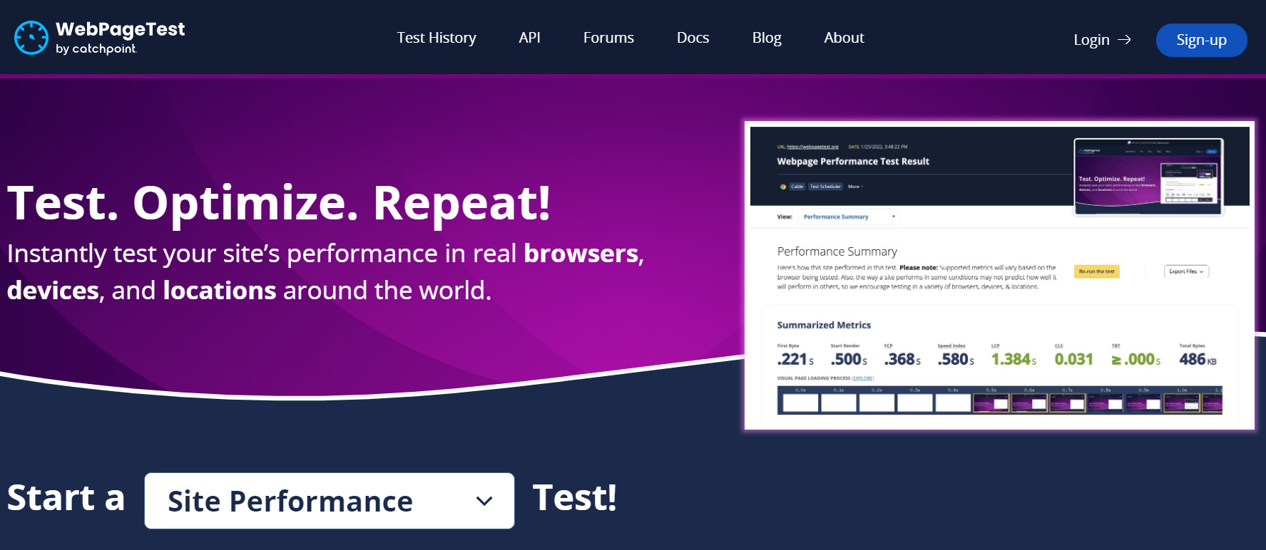 网站测速工具Webpagetest