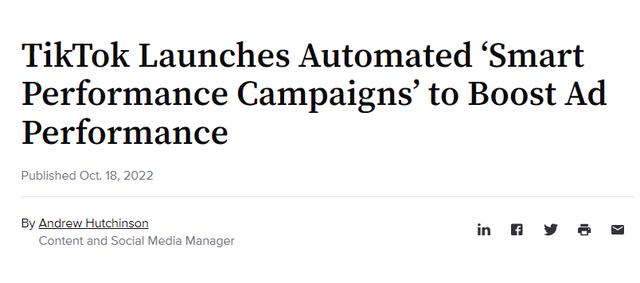 tiktok互动广告,TikTok推出新自动化广告流程
