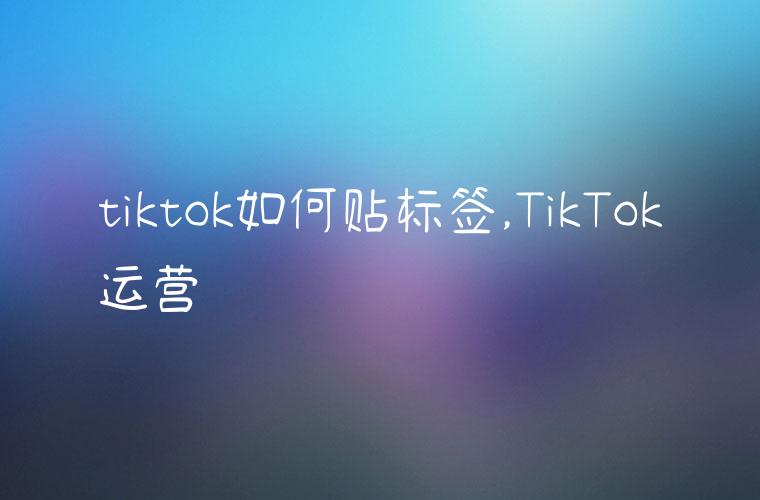 tiktok如何贴标签,TikTok运营