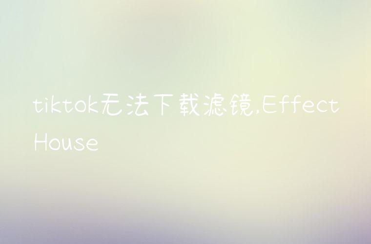 tiktok无法下载滤镜,EffectHouse