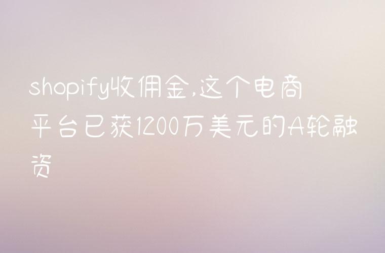 shopify收佣金,这个电商平台已获1200万美元的A轮融资