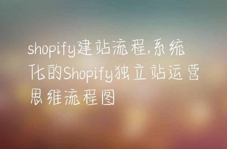 shopify建站流程,系统化的Shopify独立站运营思维流程图