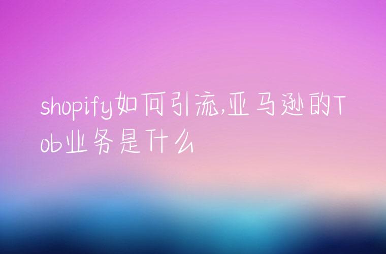 shopify如何引流,亚马逊的Tob业务是什么