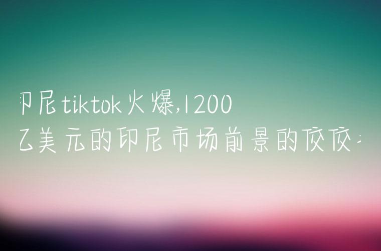 印尼tiktok火爆,1200亿美元的印尼市场前景的佼佼者