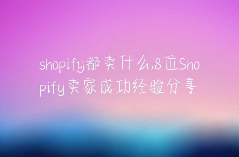 shopify都卖什么,8位Shopify卖家成功经验分享
