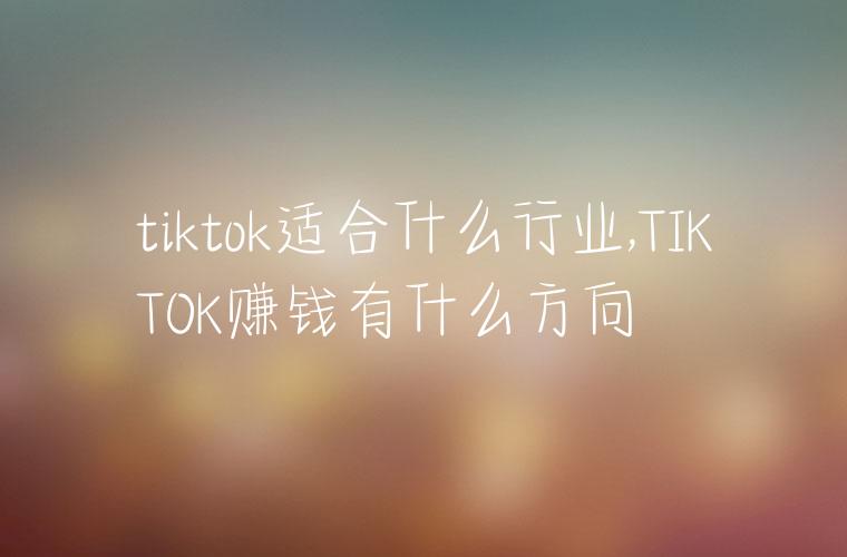 tiktok适合什么行业,TIKTOK赚钱有什么方向