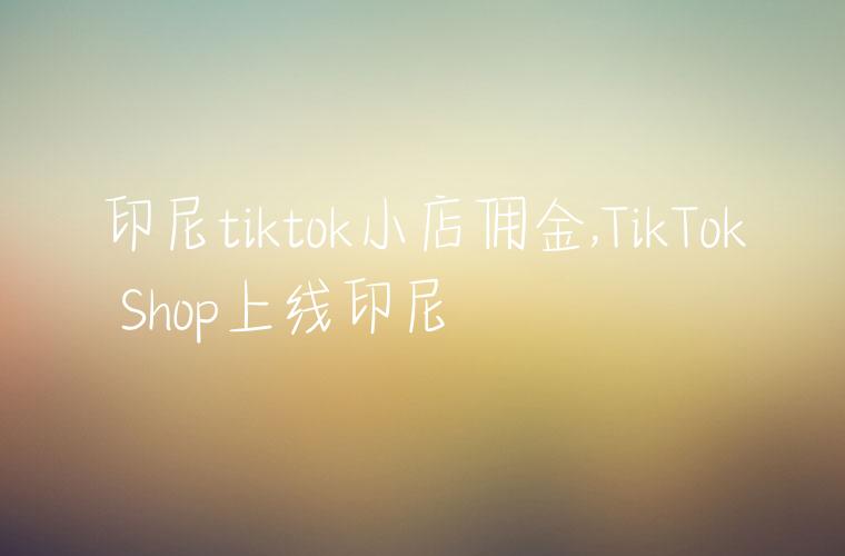 印尼tiktok小店佣金,TikTok Shop上线印尼