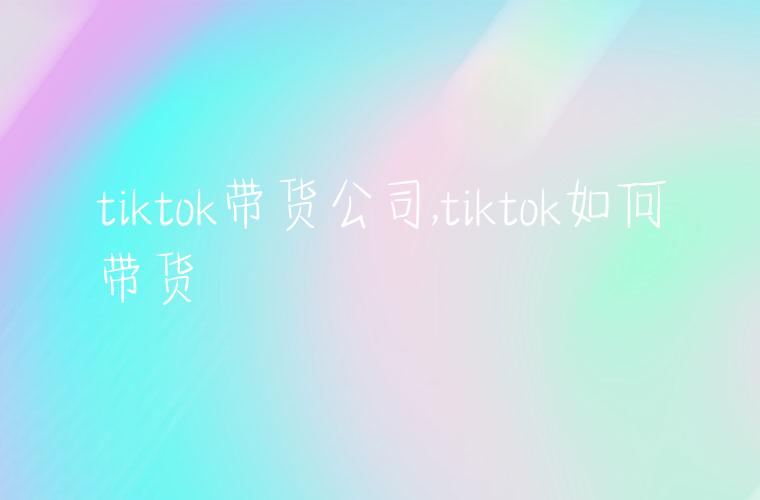 tiktok带货公司,tiktok如何带货