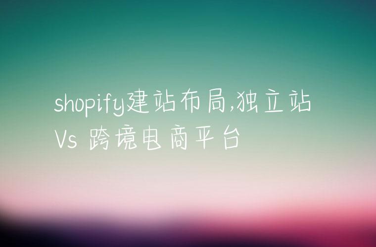 shopify建站布局,独立站 Vs 跨境电商平台
