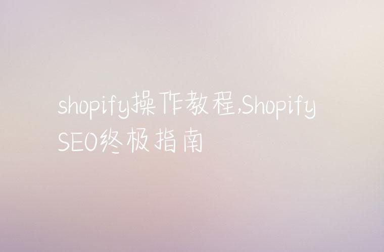 shopify操作教程,Shopify SEO终极指南