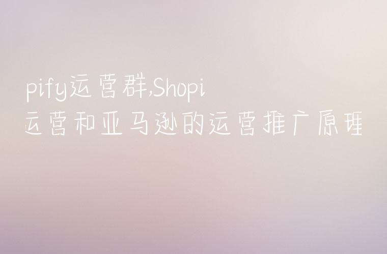 shopify运营群,Shopify运营和亚马逊的运营推广原理区别