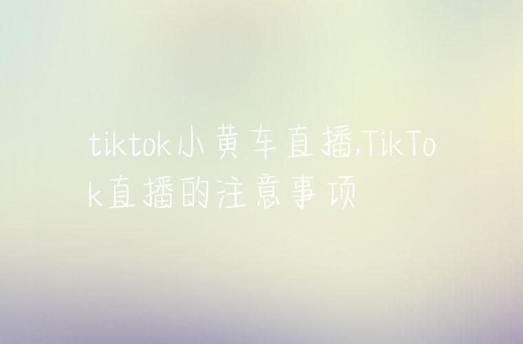 tiktok小黄车直播,TikTok直播的注意事项