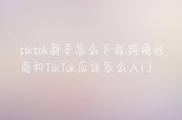 tiktok新手怎么下载,跨境电商和TikTok应该怎么入门