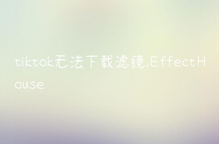 tiktok无法下载滤镜,EffectHouse