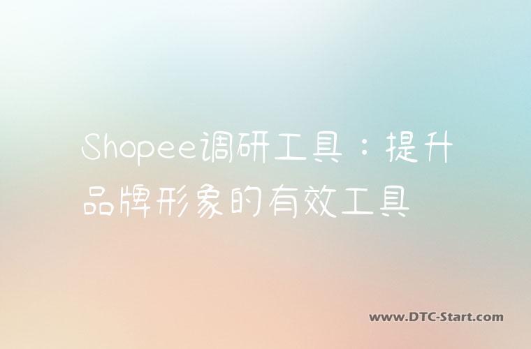 Shopee调研工具：提升品牌形象的有效工具
