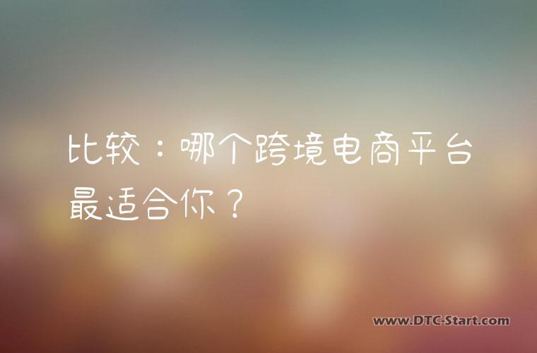 比较：哪个跨境电商平台最适合你？