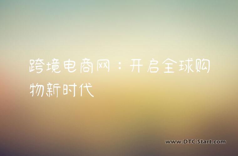 跨境电商网：开启全球购物新时代