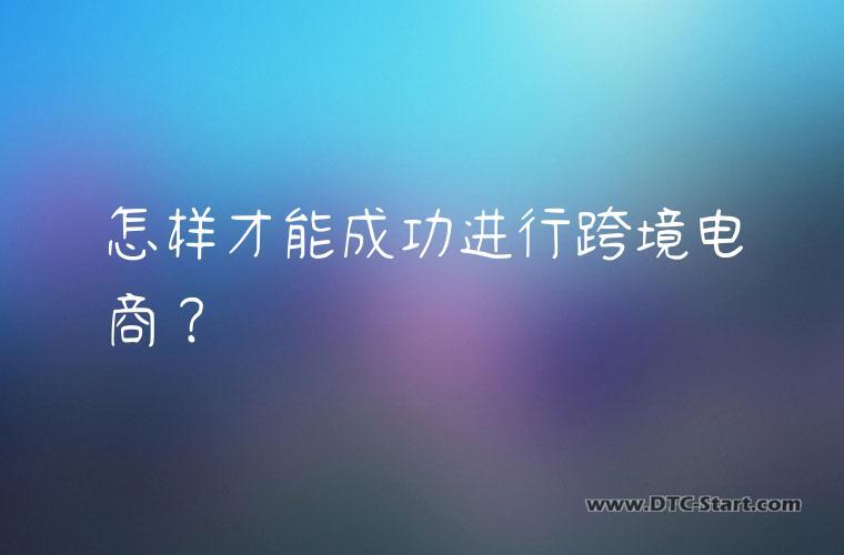 怎样才能成功进行跨境电商？