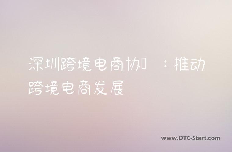 深圳跨境电商协会：推动跨境电商发展
