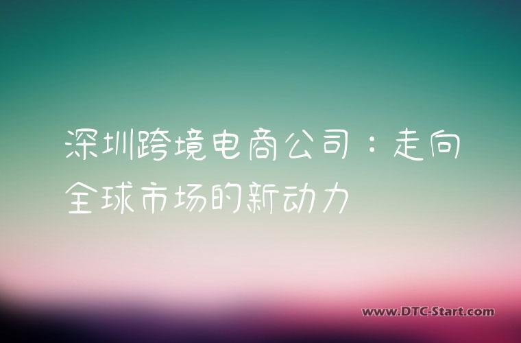 深圳跨境电商公司：走向全球市场的新动力