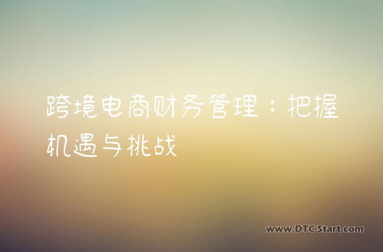 跨境电商财务管理：把握机遇与挑战
