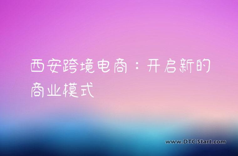 西安跨境电商：开启新的商业模式
