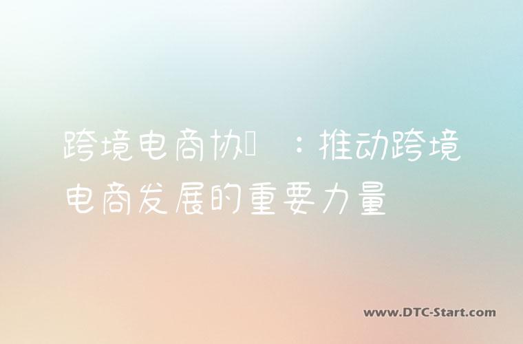 跨境电商协会：推动跨境电商发展的重要力量