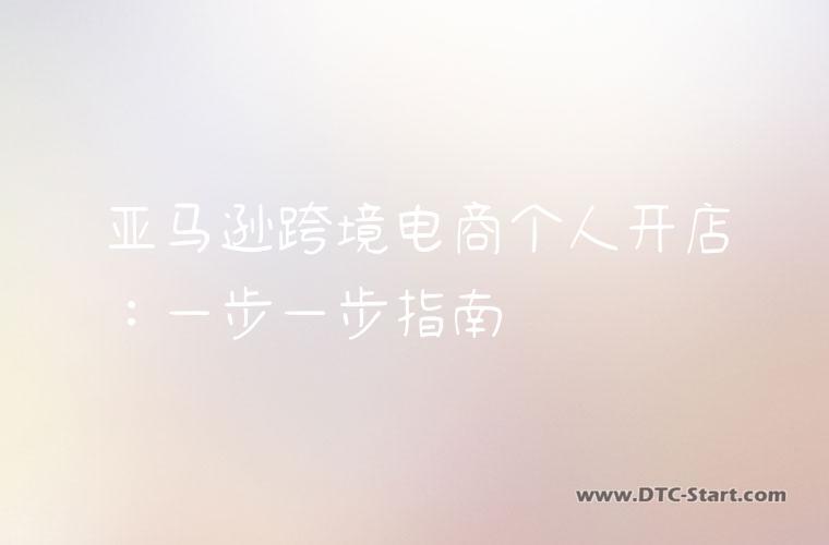 亚马逊跨境电商个人开店：一步一步指南