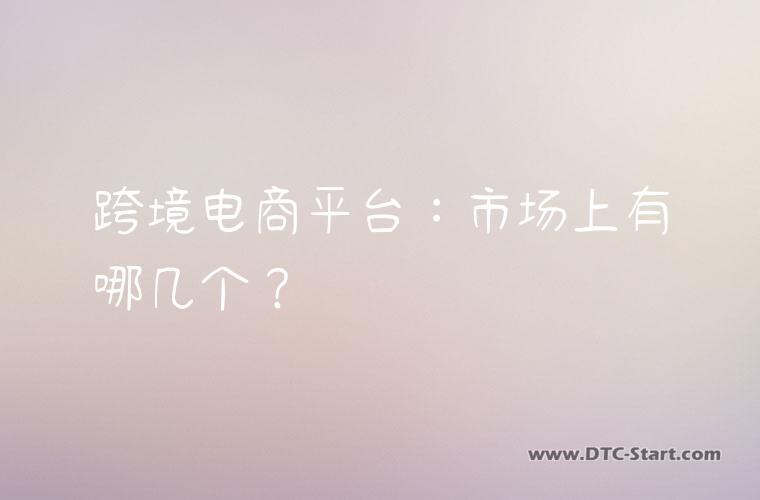 跨境电商平台：市场上有哪几个？