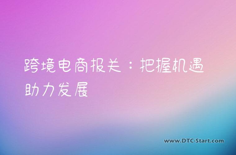跨境电商报关：把握机遇 助力发展